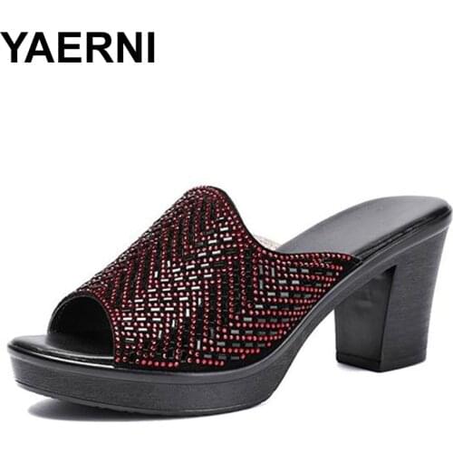 YAERNI 2020 Korean version of the new thick comfortable summer with wild clothes fish mouth female slippers