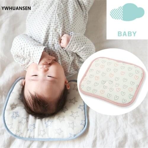 YWHUANSEN Baby Gauze Cotton Pillow Newborn Breathable Sleep Cushion Protection for Flat Head Star Heart Bedding Neck Support