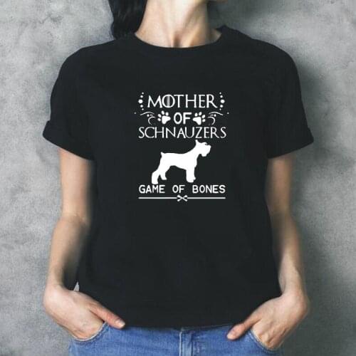 Funny Mother of Schnauzers Dog Harajuku T Shirt Women Tops Plus Size Summer Casual Short Sleeve Tee Shirt Femme Camiseta Mujer