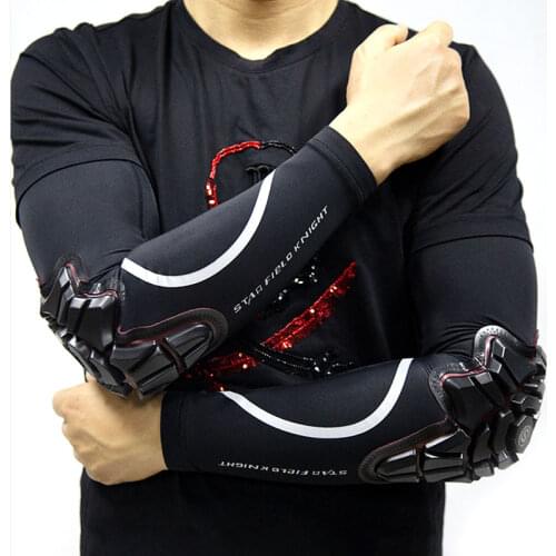 UV Sun Protection Arm Sleeves Sports Compression Cooling Icy Sleeve with Elbow Pads Crashproof Guards High Elastic Silicone SFK