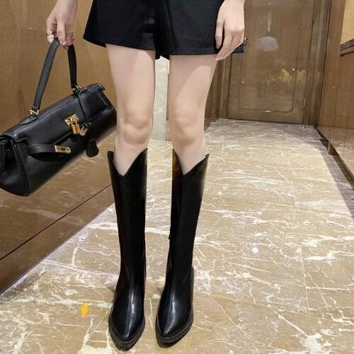 2021 New Sexy Party Shoes Woman Over The Knee Boots Girls Fancy Dress Wedge Women Boots Bright Patent Leather Long Boots