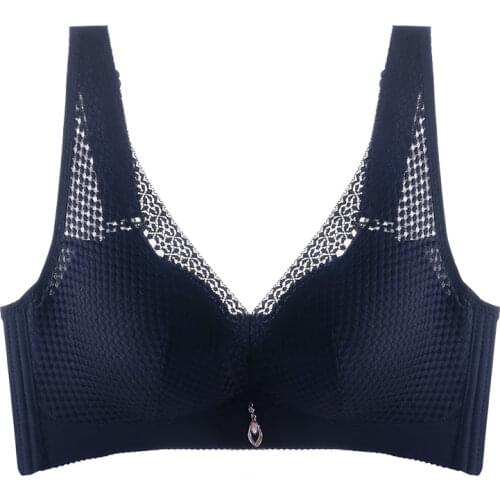 Vest Style Wide Strap Sexy Bra Full Coverage Thin Cup No Rims Bra for Women Plus Size Lace Bra 100BCD Push Up Wireless Underwear