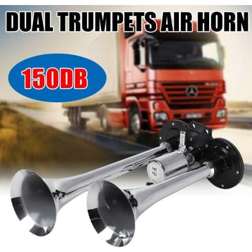 New 150DB 12V 24V Dual Trumpet Loud Air Horn for Car Truck RV Train Boat Lorry