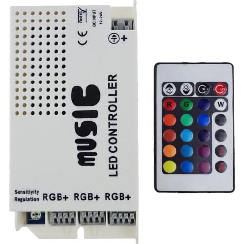24 Keys 12/24V Wireless IR Remote Control LED Music Sound Control RGB led Controller Dimmer for RGB LED Strips 1PCS/LOT