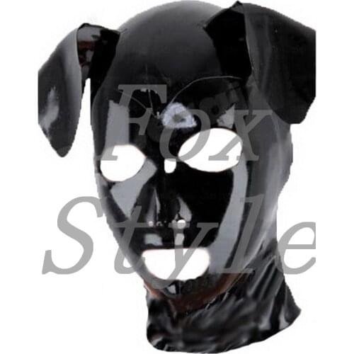 Free shipping! latex party fetish dog party masks
