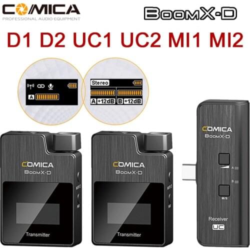 Comica BoomX-D Wireless Microphone D1 D2 UC1 UC2 MI1 MI2 Video Digital Transmitter Kit For Smartphone Cellphone Mic Receiver