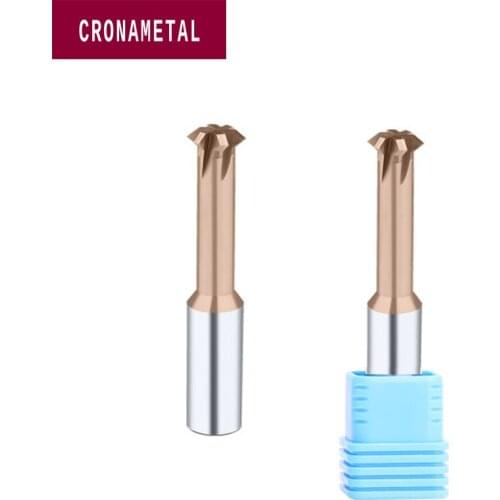 CRONAMETAL Double Angle 90° Carbide Milling Cutters 90 Degree Solid Carbide Double Angle Chamfer Cutter Thread Mill