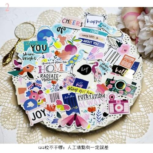 KLJUYP 44pcs Home Colorful Cardstock Die Cuts for Scrapbooking Happy Planner/Card Making/Journaling Project