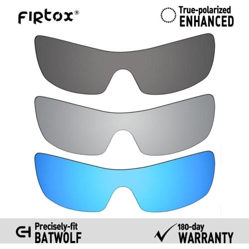 Firtox True UV400 Polarized Lenses Replacement for-Oakley Batwolf OO9101 Sunglasses (Lens Only) - Black+Titanium+Blue