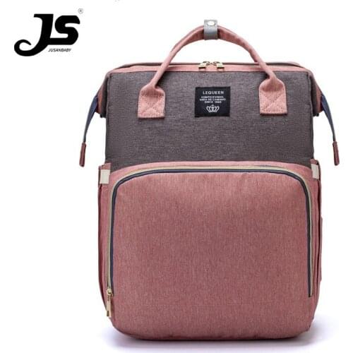 Jusanbaby Mummy bag new portable diaper bag folding crib Mummy bag multifunctional large capacity mother and baby bag backpack