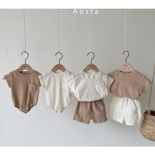 Summer Baby Boy Girl Short Sleeve Rompers Children Casual T-shirt Kids Baby Boy Girl Clothes Loose Shorts Infant Rompers