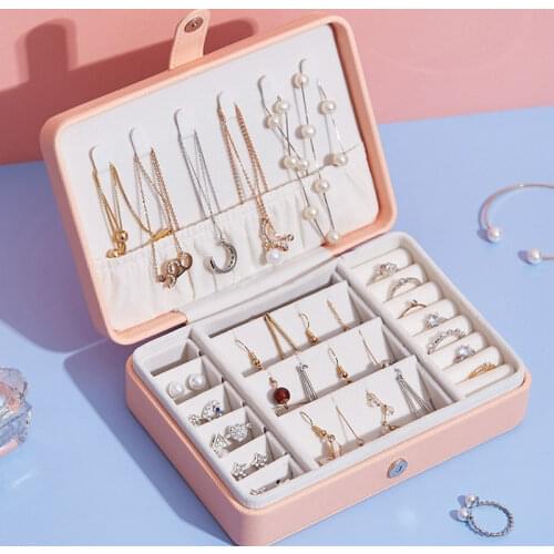 Jewelry Storage Box PU Jewelry Storage Case Jewelry Holder Necklace Earrings Rings Bracelets Organizer Box for Women Girls