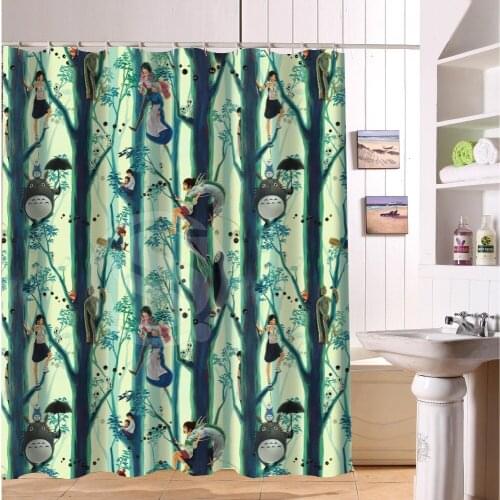 Hot Animes Princess Mononoke Shower Curtain Spirited Away Custom Unique Waterproof Bath Curtains Products With Hook