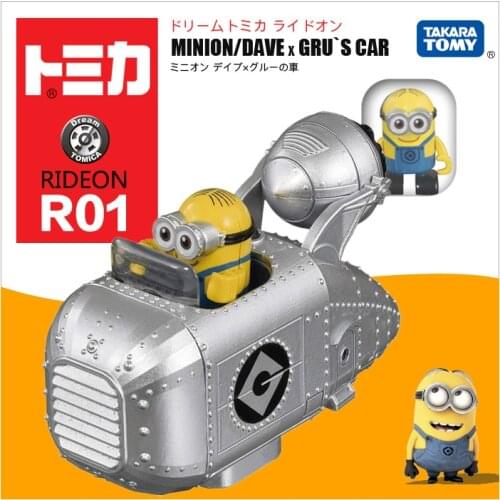 TAKARA TOMY Alloy Car Model Men and Women Toy Thief Milk Dad Little Yellow Person Gru Spaceship Toy Model