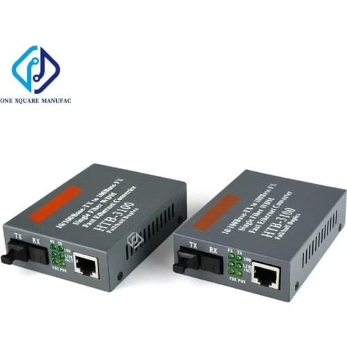 NetLink HTB-3100 A/B 100Mbps Fiber Optical Media Converter SC 10/100M 25km A side 1310nm B side 1550nm