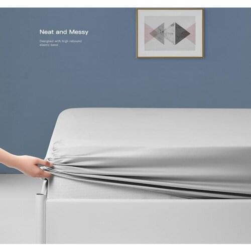 1pc 100% Polyester Solid Fitted Sheet Mattress Cover Four Corners With Elastic Band Bed Sheets