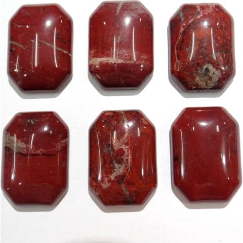Wholesale high quality 18*25mm Natural red jaspers stone Rectangle Cabochons Beads For DIY Jewelry Making Accessories 30Pcs
