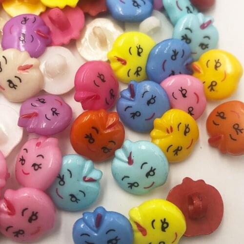 100PCS 14MM Apple Shank Plastic Buttons Childrens Clothing Sewing Accessories DIY Crafts PT121