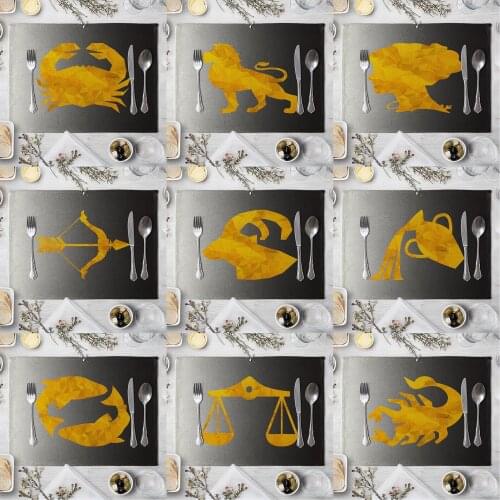 Gold Animal Placemat For Dining Table Coffee Drink Coasters Colour Decoration Dog Individual Table Mat Pad Bowl