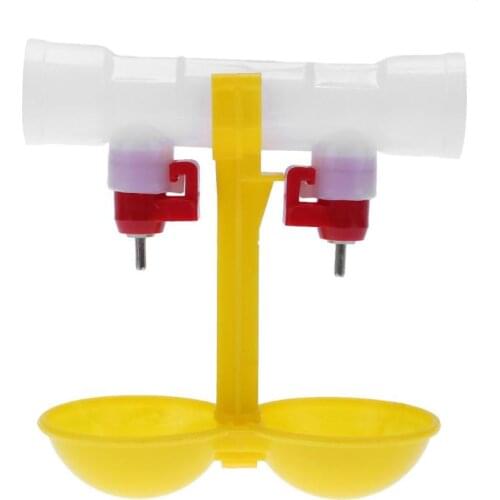 Double Outlet Chicken Drinking Hanging Chickens Cups Nipple Drinker Poultry Waterer Ball Value Drinker Pet Feeding Supplies hot