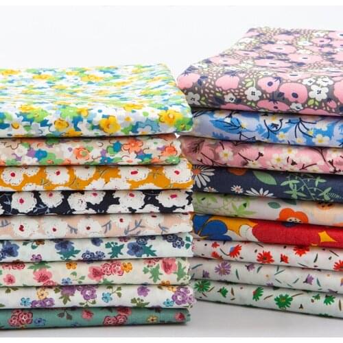 Pure Cotton Printed Small Floral Fabric Poplin for Quilting Clothes DIY Doll Clothes Dresses By The Half Meter cotton fabric