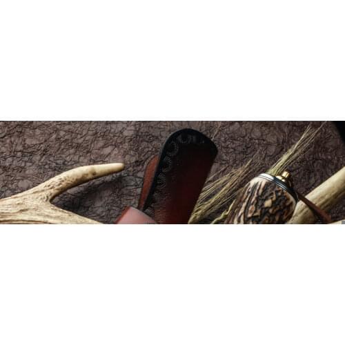 Free shipping Damascus straight knife sharp outdoor camping tool with antlers handle knife Straight knife