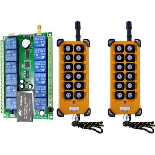 3000m AC220V 12CH Radio Controller RF Wireless Remote Control Overhead travelling crane System Receiver+ Numer button Remote