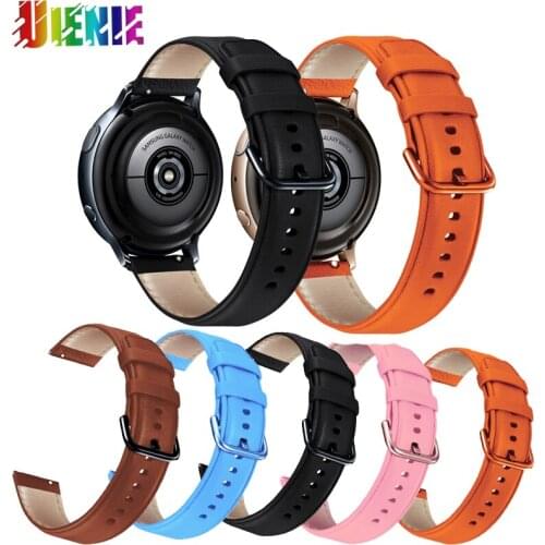 Genuine Leather Band 20mm Watch Strap Replacement Belt For Samsung Galaxy Watch active 2 Sport Smartwatch New Wristband Bracelet