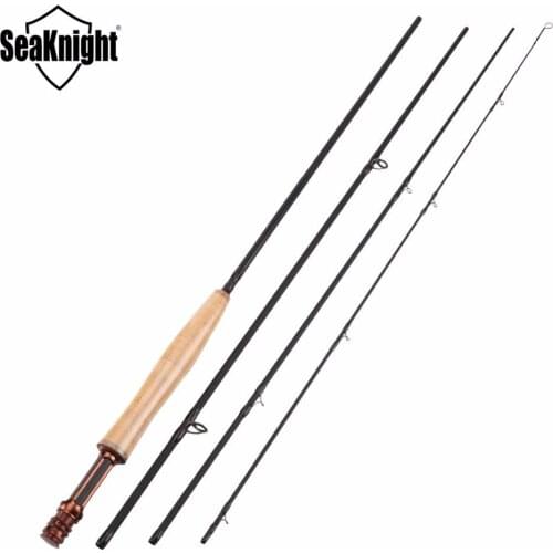 SeaKnight MAXWAY HONOR Series New 3/4# 4 Sections 2.4M 40T Carbon 3A Soft Wooden Handle FUJI Rings Fly Fishing Rod Fly Rod