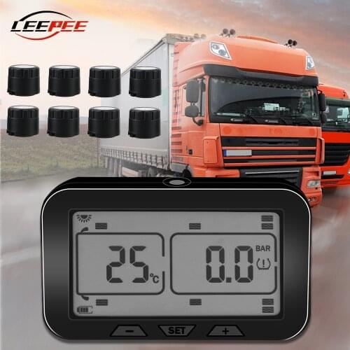 8 External Sensor TPMS Truck Bus Lorry Tire Pressure Monitoring System Diagnostic Kit Oversize Vehicle Accessories 0-12bar Solar