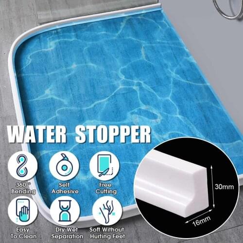 Collapsible Threshold Water Dam Bathroom Water Stopper Partition Silicon Flood Barrier Flexible Dry And Wet Separation Blocker