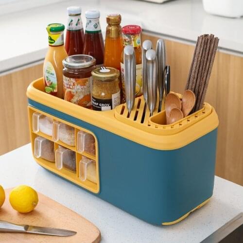 Kitchen Storage Material Rack Storage Chopsticks Seasoning Bottle Household Storage Combination Knife Rack Content Rack 2020