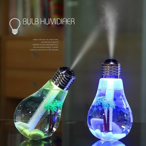 Colorful Light Bulb Humidifier Air Ultrasonic USB 400ML Essential Oil Diffuser Atomizer Freshener Mist Maker for Home Office