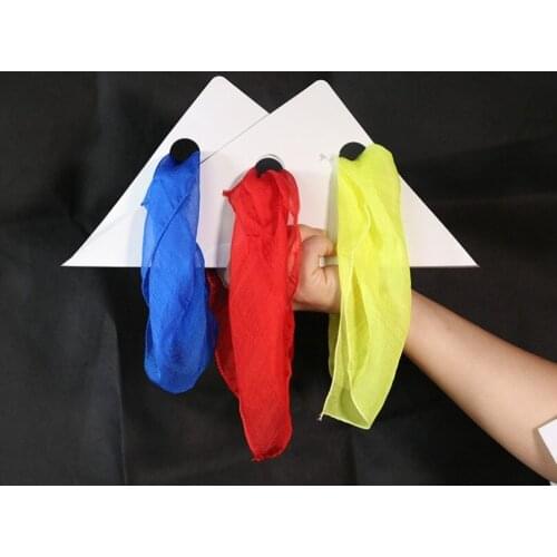 Magic Toys Funny Silk Magic Prop Scarf Through The cardboard Magic Tricks Scarf Trick Toys Magicians Stage Magic Tools YH1852