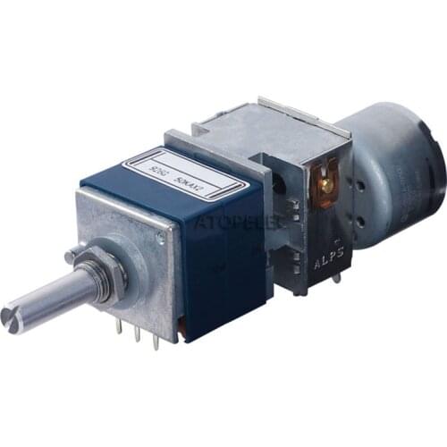 Japan ALPS RK27 50KAX2 Motorized Stereo Potentiometer Dual 50K 2-Gang HiFi Audio AMP Remote Volume Sound Control Slotted Shaft