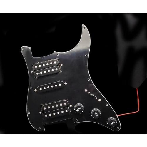 Loaded Prewired Electric Guitar Pickguard HSH Humbucker Pickups Pre Wired Single-Coil Magnet Pickups 11 hole White