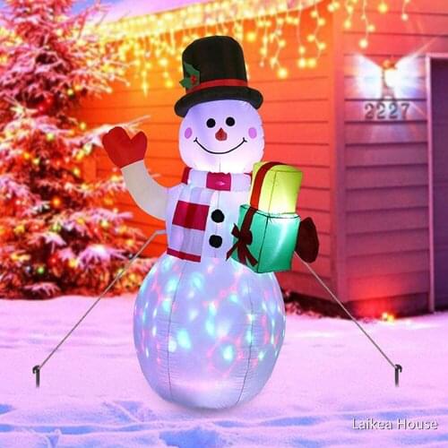 1.5M Inflatable Snowman Christmas Outdoor Glowing Decoration US/EU Plug Night Lamp Christmas Decor Home New Year Party Props