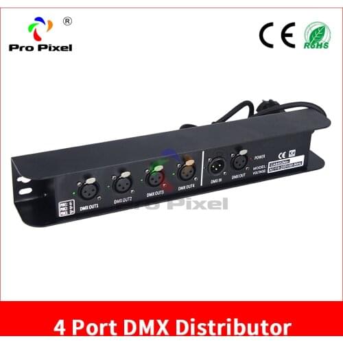 1pc Dmx Controller 4 Port DMX Splitter Output 512x4 Channels For Dj Disco Stage Light Control