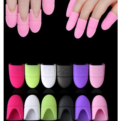 10pcs Silicone Elastic Soak Off Clip Nail Gel Polish Remover Wrap Nail Art Tips Cleaning Varnish Reusable Finger Manicure Tools