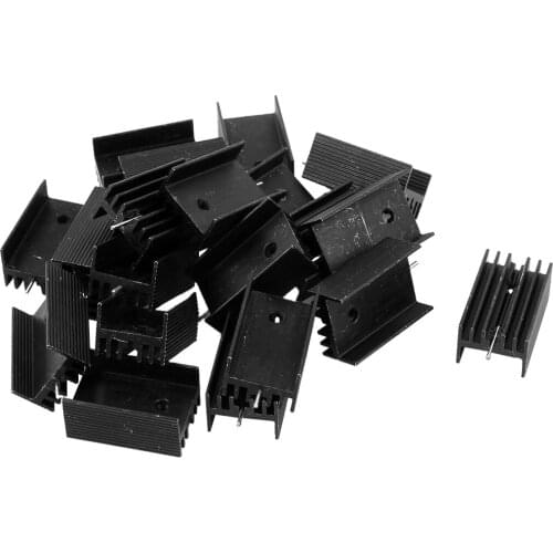 20x Black Aluminum Cooler Heat Sink Heatsink 25x15x10mm for TO-220 IC