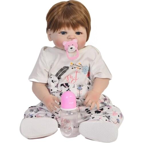 22 Inch 55cm Soft Silicone Reborn Baby Girl Dolls Realistic Looking Newborn bebe Doll rebornToddler Cute Birthday Gift