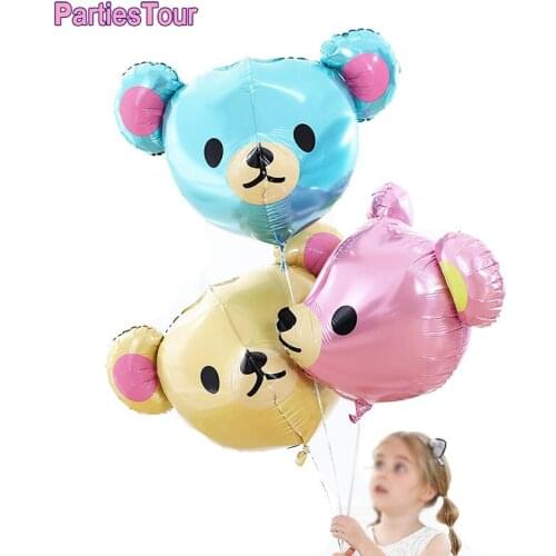 3pcs 25inch 4D Bear Balloons Teddy Bear Helium Balloon for Wedding Baby Shower Globos Birthday Valentines Day Party Supplies