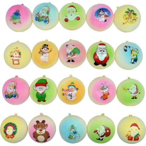 7 cm Christmas bread Squishy Antistress Slow Rising Anti Stress Cute Toys Soft Squish Key Pendant Kids Toys Christmas gifts