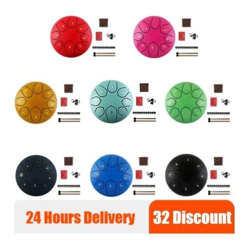 8/11 Tune Tongue Drum 6 Inch Steel Tongue Drum Kits With Drumstick Finger Cots Drum Bag Drumstick Stand Instruments Accessories
