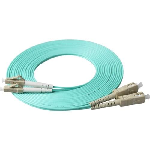 Free Shipping 5pcs/lot 3M Fiber Optic Patch Cord OM3 10G 50/125 SC-LC Multimode Duplex 2mm 3 Meters