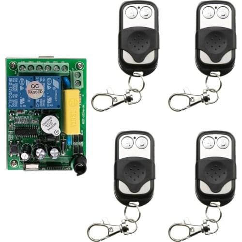 AC220V RF Wireless Remote Control Switch Remote Power Switch Radio Relay 2CH 10A Receiver + 2CH Transmitter