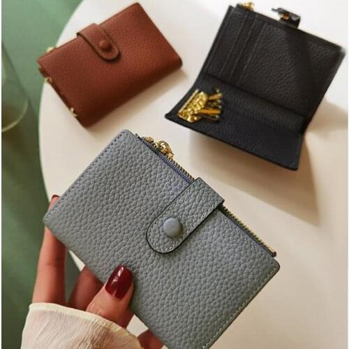 San Maries Genuine Leather Keychain Men Women Key Holder Organizer Cowhide Leather Luxury Brand Designer Coin Purses Key Wallets