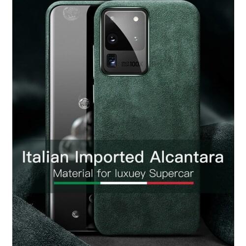 YMW Italian Alcantara Case for Samsung Galaxy S20 Ultra S20+ Plus S10 5G Luxury Business Suede Artificial Leather Phone Cases