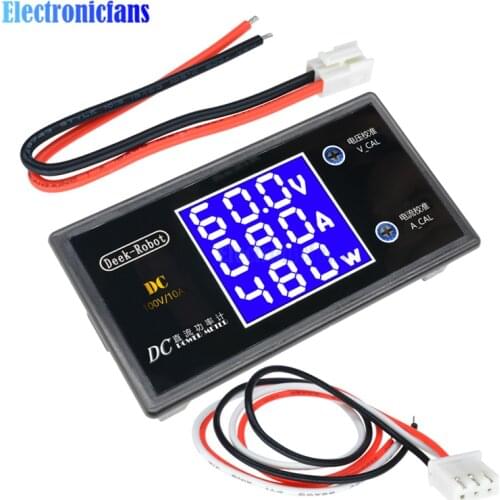 DC 0-100V 10A Digital Voltmeter Ammeter Wattmeter LCD Display Voltage Current Power Meter Volt Detector Regulator