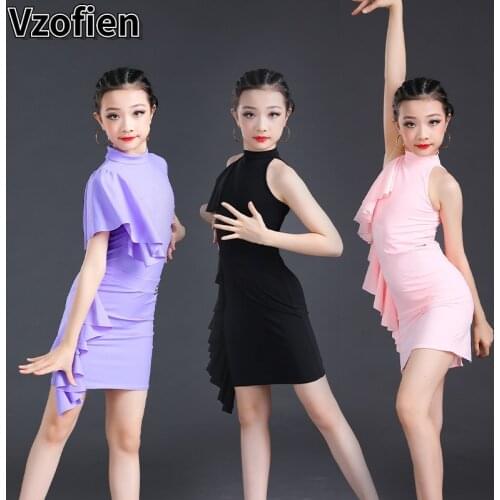Childrens Day Latin Dance Dress Kids Cha Cha Rumba Samba Dance Costume Ballrom Dancing Girls Modern Competition Tango Dress
